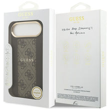 Заредете изображение във визуализатора на галерията – GUESS case for IPHONE 17 Air compatible with MagSafe GUHMP17MPG4SEMCW (PU W/ 4G Stripe) brown
