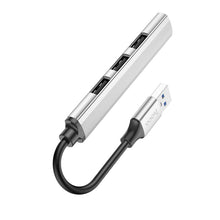 Заредете изображение във визуализатора на галерията – HOCO адаптер HUB 4в1 USB A HB26 0,13 м сребрист
