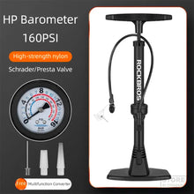 Заредете изображение във визуализатора на галерията – Rockbros 42510001001 floor bicycle pump - black
