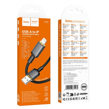 Заредете изображение във визуализатора на галерията – Cable USB A to Lightning Hoco 2,4A 1 m X128 Benefit black
