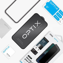 Заредете изображение във визуализатора на галерията – Uniq Optix Privacy tempered glass for iPhone 15 Pro Max with applicator
