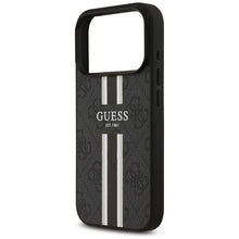 Заредете изображение във визуализатора на галерията – GUESS case for IPHONE 17 Pro compatible with MagSafe GUHMP17LP4RPSK (4G Printed Stripes) black
