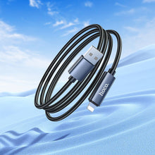 Заредете изображение във визуализатора на галерията – Cable USB A to Lightning Hoco 2,4A with display 1 m X112 black

