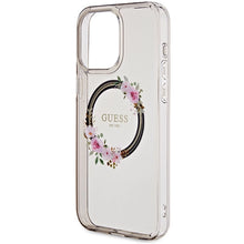 Заредете изображение във визуализатора на галерията – Guess IML Flowers Wreath MagSafe case for iPhone 15 Pro Max - black
