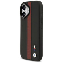 Заредете изображение във визуализатора на галерията – BMW case for IPHONE 17 compatible with MagSafe BMHMP17S25PCPSKR (PU Perfotated Stripe Logo) red
