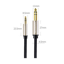 Заредете изображение във визуализатора на галерията – Ugreen AV127 10629 audio TRS cable mini jack 3.5mm / jack 6.35mm 3m - gray
