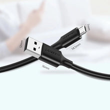 Заредете изображение във визуализатора на галерията – Ugreen US289 60135 micro USB / USB-A cable 0.5m - black
