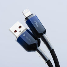 Заредете изображение във визуализатора на галерията – FORCELL F-ENERGY C353 cable USB A to Lightning 2,4A 12W Gradient 1 m black
