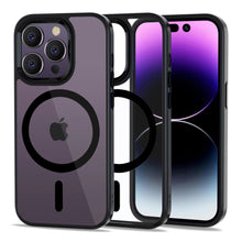 Заредете изображение във визуализатора на галерията – Tech-Protect MagMat MagSafe case for iPhone 14 Pro - transparent and black

