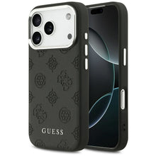 Заредете изображение във визуализатора на галерията – GUESS case for IPHONE 17 Pro compatible with MagSafe GUHMP17LPSPOSSSK (PU W/ Peony Hot Stamp Script) black
