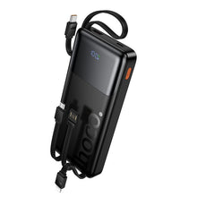 Заредете изображение във визуализатора на галерията – Powerbank 10000 mAh QC PD 2A 22,5W with built-in cables USB A + USB C + Lightning + Micro USB Hoco J156 black
