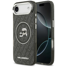 Заредете изображение във визуализатора на галерията – KARL LAGERFELD case for IPHONE 17 Air compatible with MagSafe KLHMP17MHMKBKCHOK (IML Glitter K&amp;C Heads Logo) black
