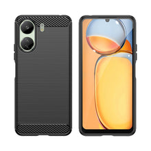 Заредете изображение във визуализатора на галерията – Carbon Case for Xiaomi Redmi 13c Flexible Silicone Carbon Cover - Black

