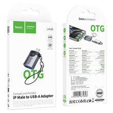 Заредете изображение във визуализатора на галерията – Adapter OTG Lightning to USB A Hoco UA46 Victory gray
