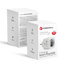 Заредете изображение във визуализатора на галерията – FORCELL F-ENERGY EU02 Smart Plug 230V with WiFi, programmer and Tuya/Amazon Alexa support - white
