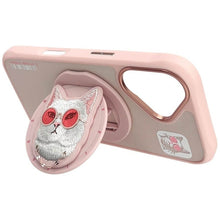 Заредете изображение във визуализатора на галерията – NIMMY case GLASSES COOL CAT compatible with MagSafe for IPHONE 16 pink
