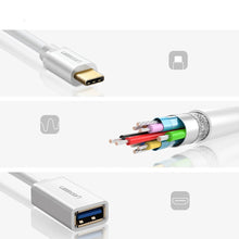 Заредете изображение във визуализатора на галерията – Ugreen US154 30702 USB-A 3.0 (female) / USB-C 3.0 (male) OTG adapter - white
