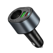 Заредете изображение във визуализатора на галерията – HOCO car charger USB A + Type C + cigarette lighter PD QC3.0 3A 35W Z56 black
