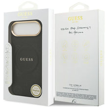 Заредете изображение във визуализатора на галерията – GUESS case for IPHONE 17 Air compatible with MagSafe GUHMP17MPSAMSECK (PU W/ Peony Hot Stamp) black
