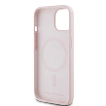 Заредете изображение във визуализатора на галерията – Karl Lagerfeld Silicone Karl&amp;Choupette MagSafe case for iPhone 15 / 14 / 13 - pink
