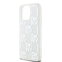 Заредете изображение във визуализатора на галерията – DKNY case for IPHONE 15 Pro Max DKHCP15XLCPEPT (DKNY HC Liquid Glitters W/Checkered Pattern) white

