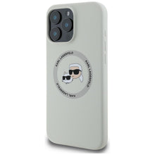 Заредете изображение във визуализатора на галерията – KARL LAGERFELD case for IPHONE 16 Pro compatible with MagSafe KLHMP16LSKCHTCE (Silicone KC Heads) beige
