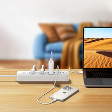 Заредете изображение във визуализатора на галерията – Ugreen CD286 extension cable 3x AC 2x USB-A 1x USB-C 30W with switch - white
