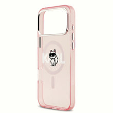 Заредете изображение във визуализатора на галерията – KARL LAGERFELD case for IPHONE 17 Pro Max compatible with MagSafe KLHMP17XHGCHGKBP (IML Choupette Sketch Logo) pink
