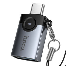 Заредете изображение във визуализатора на галерията – Adapter OTG USB C to USB A Hoco 3A UA46C gray
