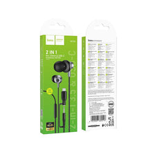 Заредете изображение във визуализатора на галерията – Wired earphones with microphone Jack 3,5 mm/ USB C Hoco M119A black
