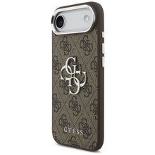 Заредете изображение във визуализатора на галерията – GUESS case fir IPHONE 17 Air GUHCP17MP4G4SMCW (4G PU Leather Case with Big 4G AND Classic Logo and Silver Metal Camera Frame) brown
