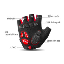 Заредете изображение във визуализатора на галерията – Rockbros S169BR L cycling gloves with gel inserts - black and red
