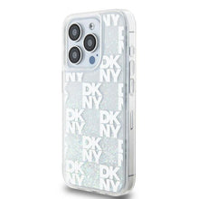 Заредете изображение във визуализатора на галерията – DKNY case for IPHONE 15 Pro DKHCP15LLCPEPT (DKNY HC Liquid Glitters W/Checkered Pattern) white
