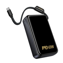Заредете изображение във визуализатора на галерията – Powerbank 20000 mAh QC PD 2A 45W with built-in cable USB C Hoco Q54 metal gray
