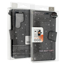 Заредете изображение във визуализатора на галерията – Liavec Glitter Magsafe Book Case for Samsung Galaxy S22 black
