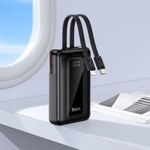 Заредете изображение във визуализатора на галерията – Powerbank 10000 mAh QC PD 22,5W with built-in cables USB C+ Lightning Hoco J162 black
