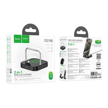 Заредете изображение във визуализатора на галерията – HOCO desktop charger 2in1 Type C + wireless charging 5W PD QC 3A 30W CQ16B black
