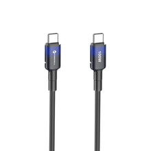 Заредете изображение във визуализатора на галерията – FORCELL F-ENERGY C357 cable Type C to Type C QC4.0 PD 5A 100W Gradient 1 m black
