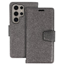 Заредете изображение във визуализатора на галерията – Liavec Glitter Magsafe Book Case for Samsung Galaxy S23 Plus black

