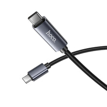 Заредете изображение във визуализатора на галерията – HOCO cable Type C to Type C with display 3A 60W X112 1 m black
