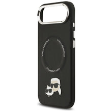 Заредете изображение във визуализатора на галерията – KARL LAGERFELD case for IPHONE 17 Air compatible with MagSafe KLHMP17MPSMLRKCK (PU K&amp;C PINS) black
