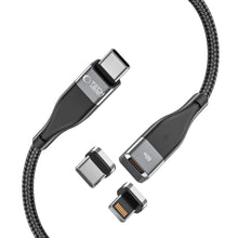 Заредете изображение във визуализатора на галерията – Tech-Protect UltraBoost 2 magnetic cable 2in1 USB-C / Lightning - USB-C PD 60W 3A 1m - black
