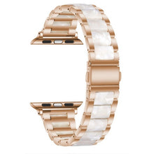 Заредете изображение във визуализатора на галерията – Tech-Protect Modern bracelet for Apple Watch 4 / 5 / 6 / 7 / 8 / 9 / SE (38/40/41 mm) - gold-pearl
