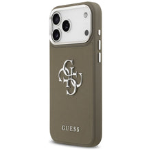 Заредете изображение във визуализатора на галерията – GUESS case for IPHONE 17 Pro Max compatible with MagSafe GUHCP17XPG4SMCEW (Grained PU W/ Big 4G Classic Logo) brown
