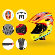 Заредете изображение във визуализатора на галерията – Children's bicycle helmet with detachable visor Rockbros TT-32SOYB-M size M - yellow-orange
