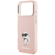 Заредете изображение във визуализатора на галерията – KARL LAGERFELD case for IPHONE 17 Pro compatible with MagSafe KLHMP17LHGKCGKBK (IML Glitter k&amp;C Sketch Logo) black
