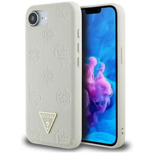 Заредете изображение във визуализатора на галерията – GUESS case for IPHONE 16e (SE 4 2025) compatible with MagSafe GUHMPSE4PGBTME (Grained PU Hot Stamp Peony Triangle Logo) beige
