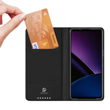Заредете изображение във визуализатора на галерията – Dux Ducis Skin Pro case with flap and card slot for Sony Xperia 1VI - black
