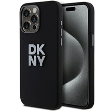 Заредете изображение във визуализатора на галерията – Original Case DKNY hardcase Liquid Silicone Metal Logo DKHCP15LSMCBSK for Iphone 15 Pro black
