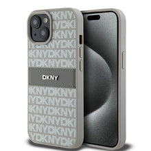 Заредете изображение във визуализатора на галерията – Original Case DKNY hardcase Leather Mono Stripe &amp; Metal Logo DKHCP15MPRTHSLE for Iphone 15 Plus/14 Plus beige
